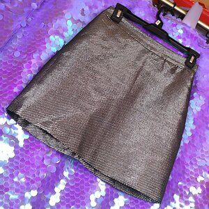 METALLIC SKIRT 2 H&M Silver Black Office Work Casual Shimmer Gunmetal Summer Y2K